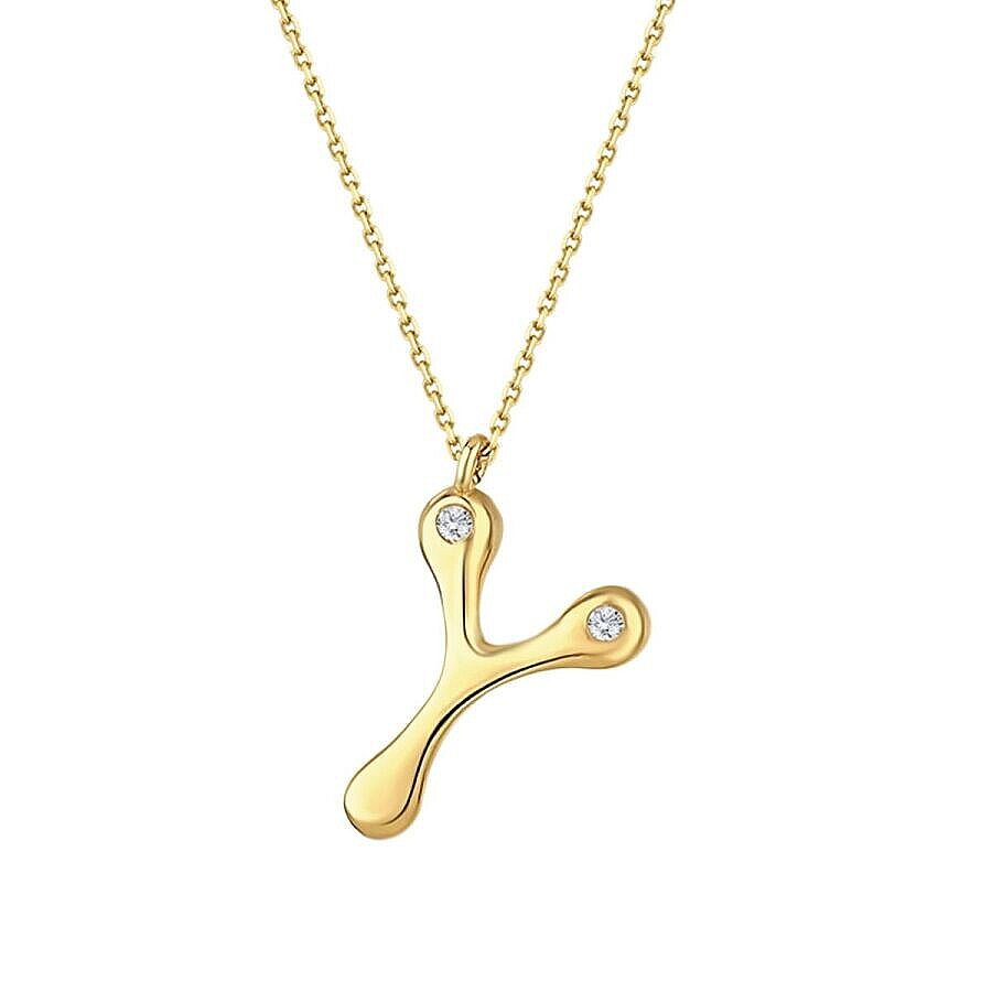 0,04 Carat Diamond Y Letter Necklace