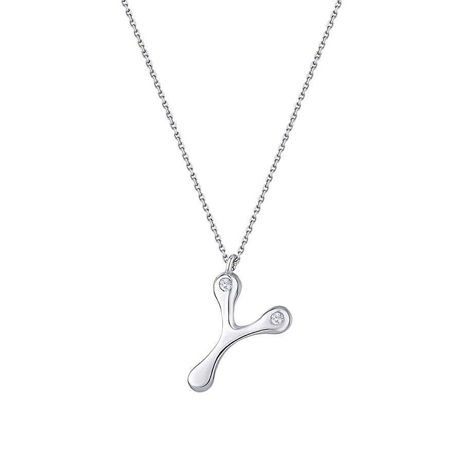 0,04 Carat Diamond Y Letter Necklace