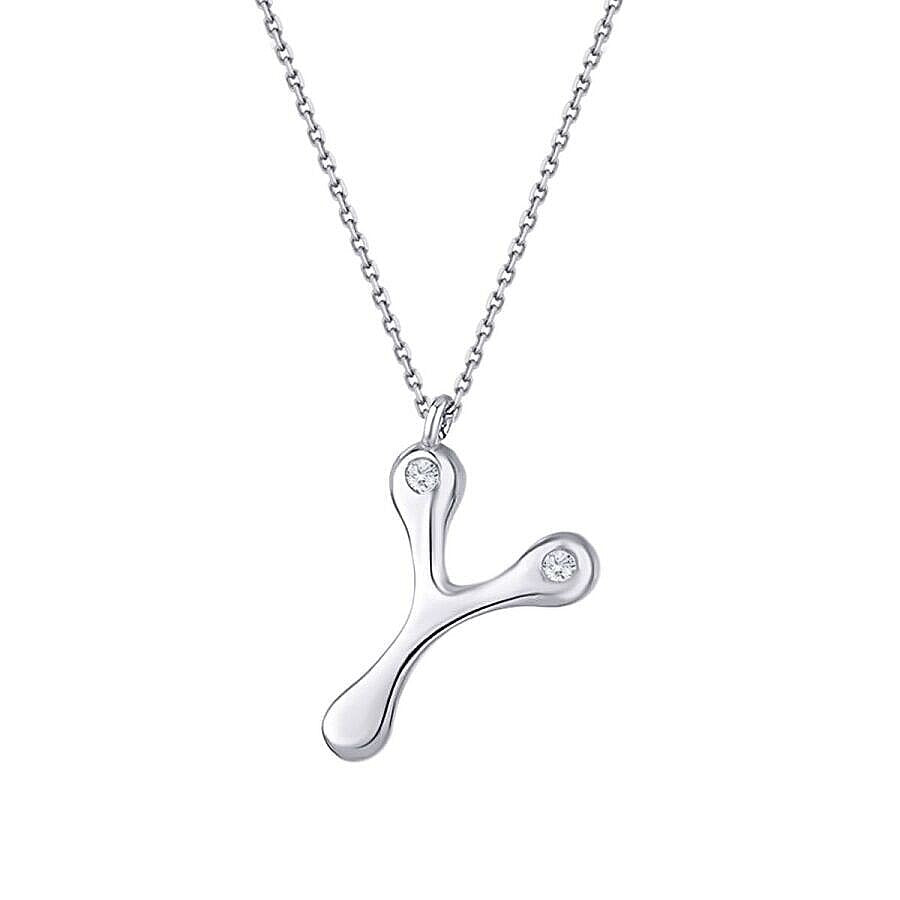 0,04 Carat Diamond Y Letter Necklace