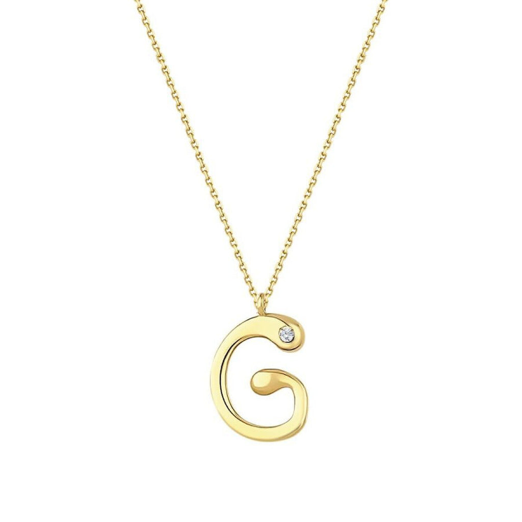 0,02 Carat Diamond G Letter Necklace