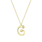 0,02 Carat Diamond G Letter Necklace
