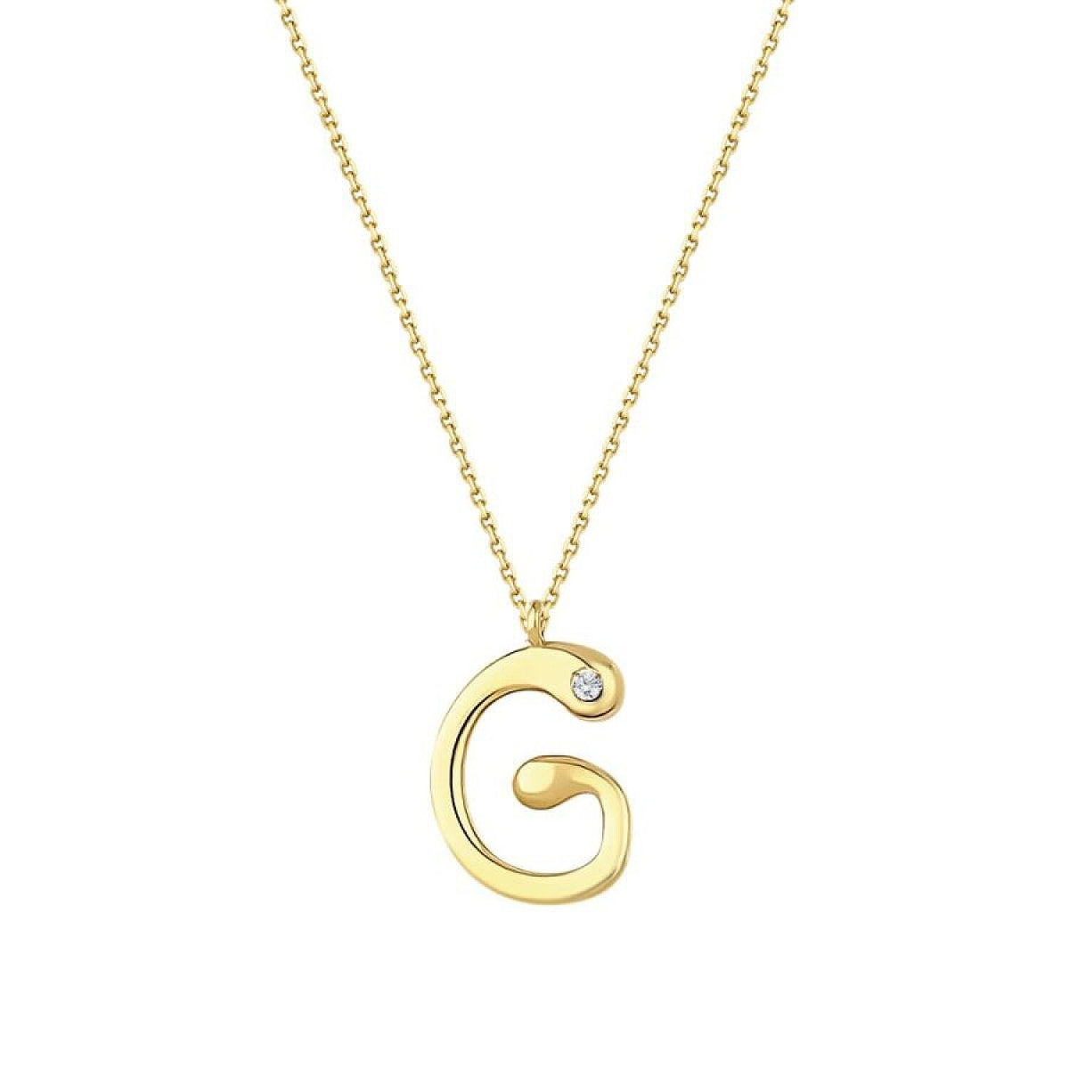 0,02 Carat Diamond G Letter Necklace