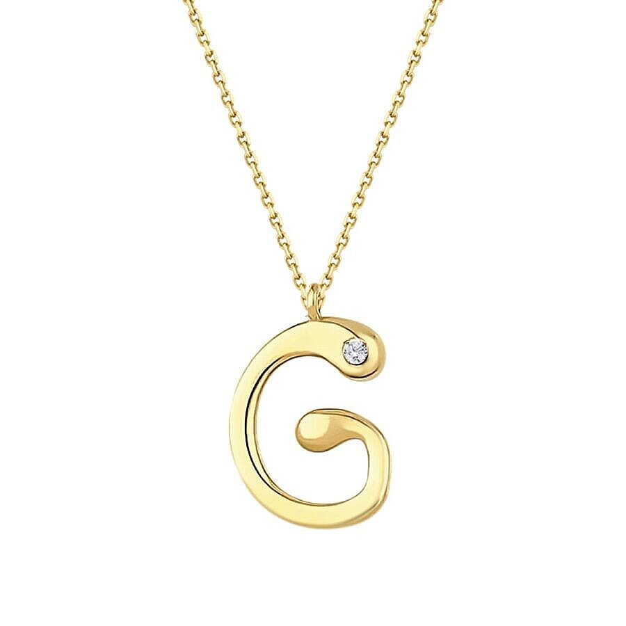 0,02 Carat Diamond G Letter Necklace