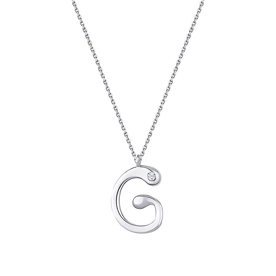 0,02 Carat Diamond G Letter Necklace