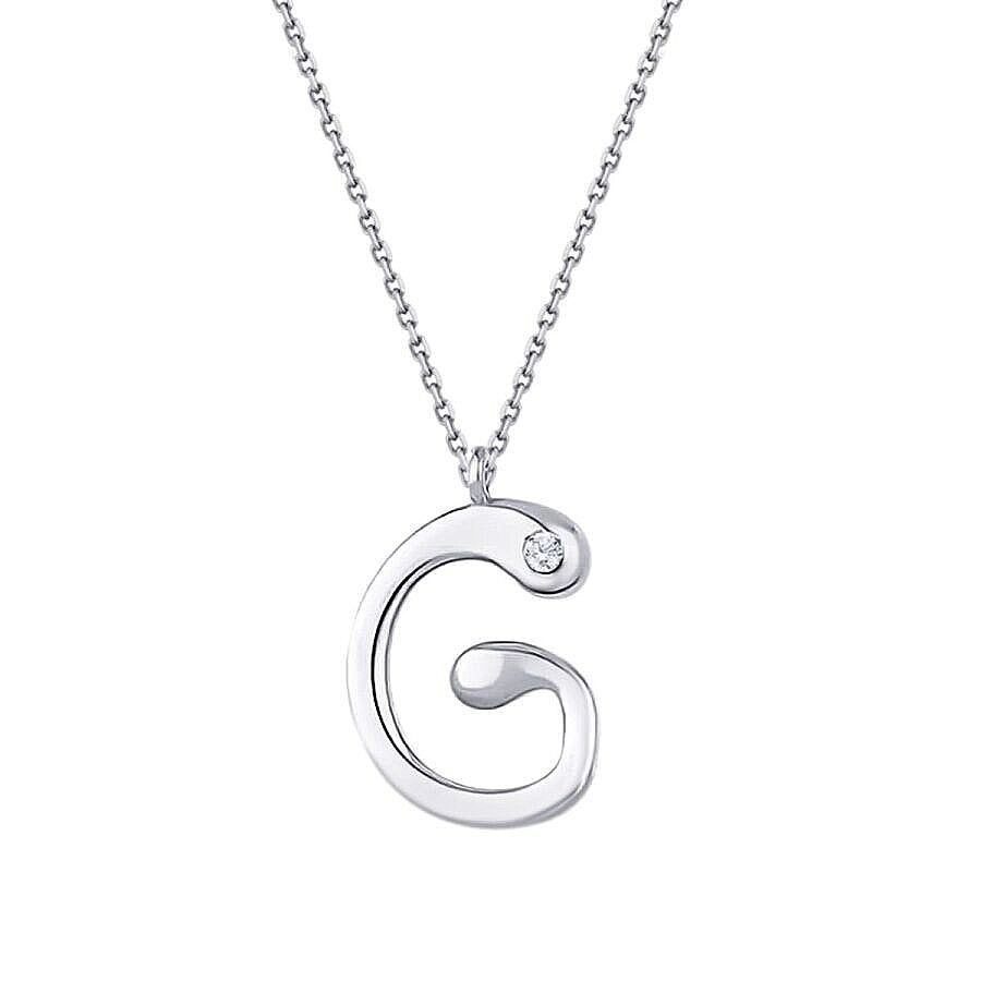 0,02 Carat Diamond G Letter Necklace