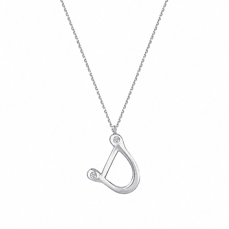 0,04 Carat Diamond D Letter Necklace