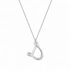 0,04 Carat Diamond D Letter Necklace