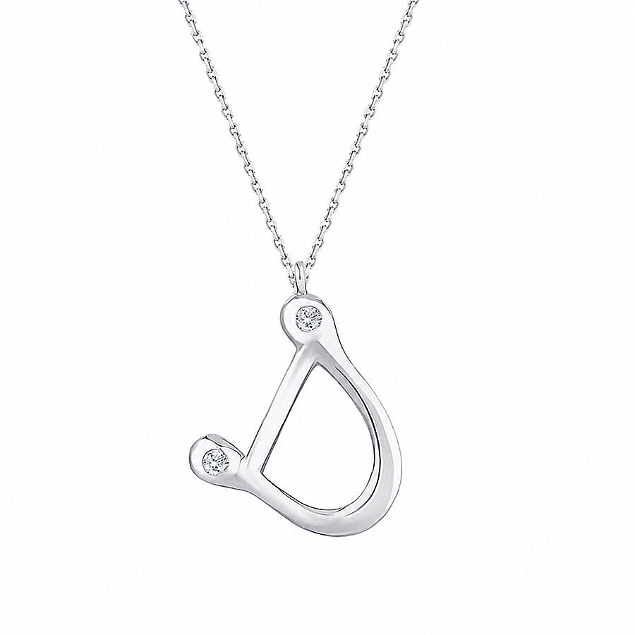 0,04 Carat Diamond D Letter Necklace