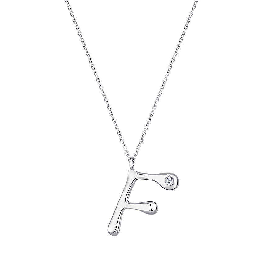 0,02 Carat Diamond Letter F  Necklace