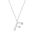 0,02 Carat Diamond Letter F  Necklace