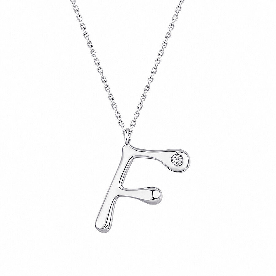 0,02 Carat Diamond Letter F  Necklace