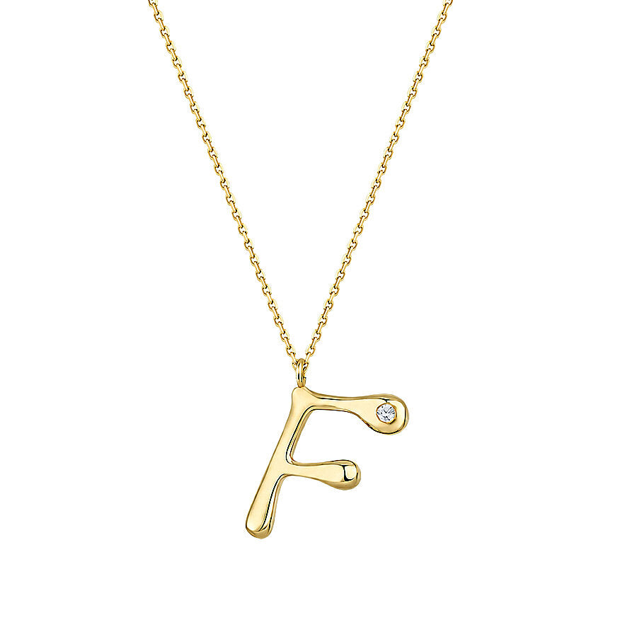 0,02 Carat Diamond Letter F  Necklace