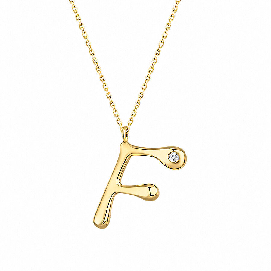 0,02 Carat Diamond Letter F  Necklace