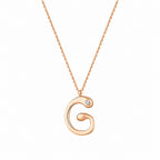 0,02 Carat Diamond G Letter Necklace
