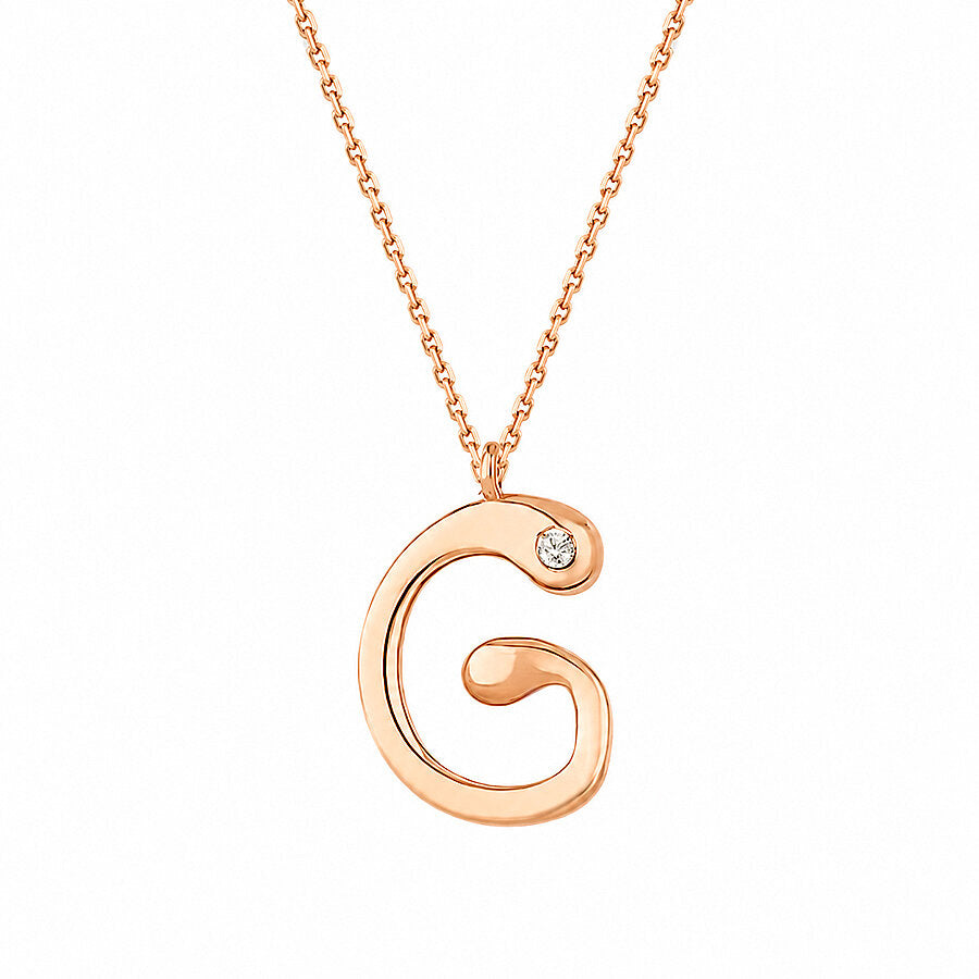 0,02 Carat Diamond G Letter Necklace
