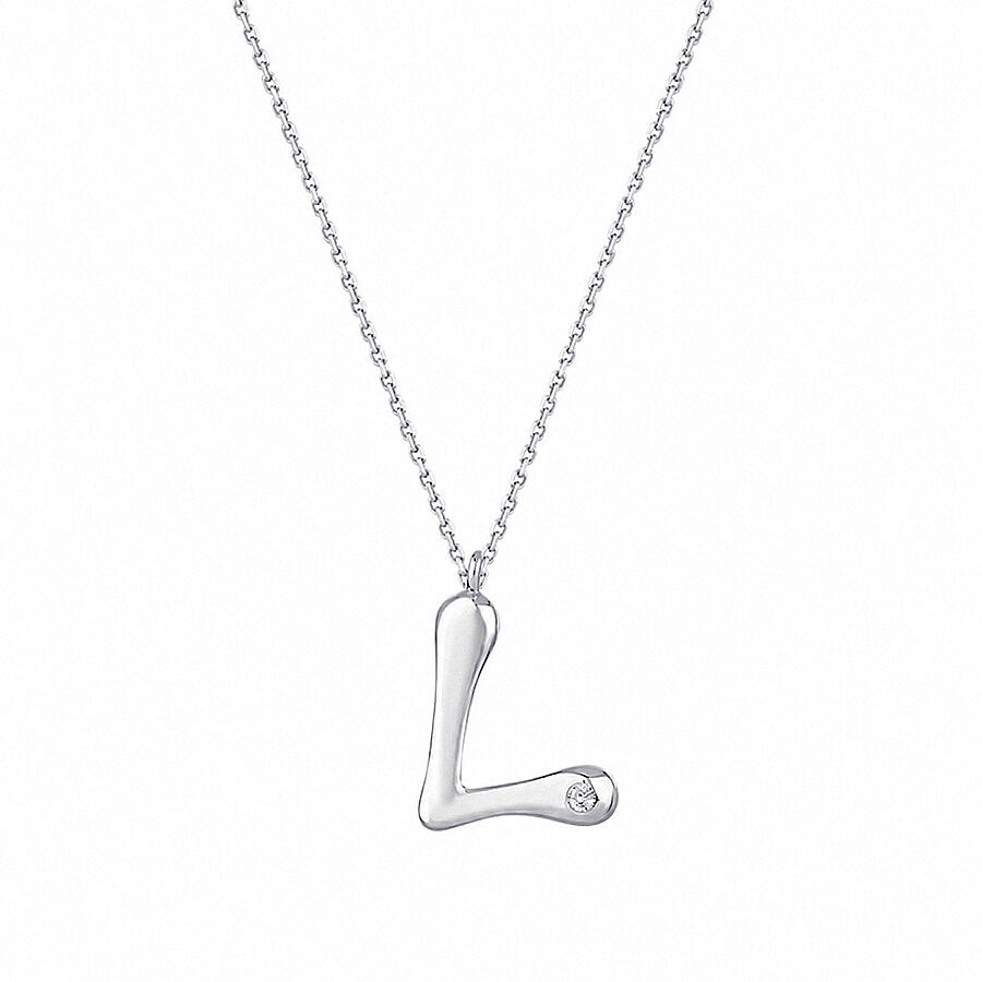 0,02 Carat Diamond L Letter Necklace