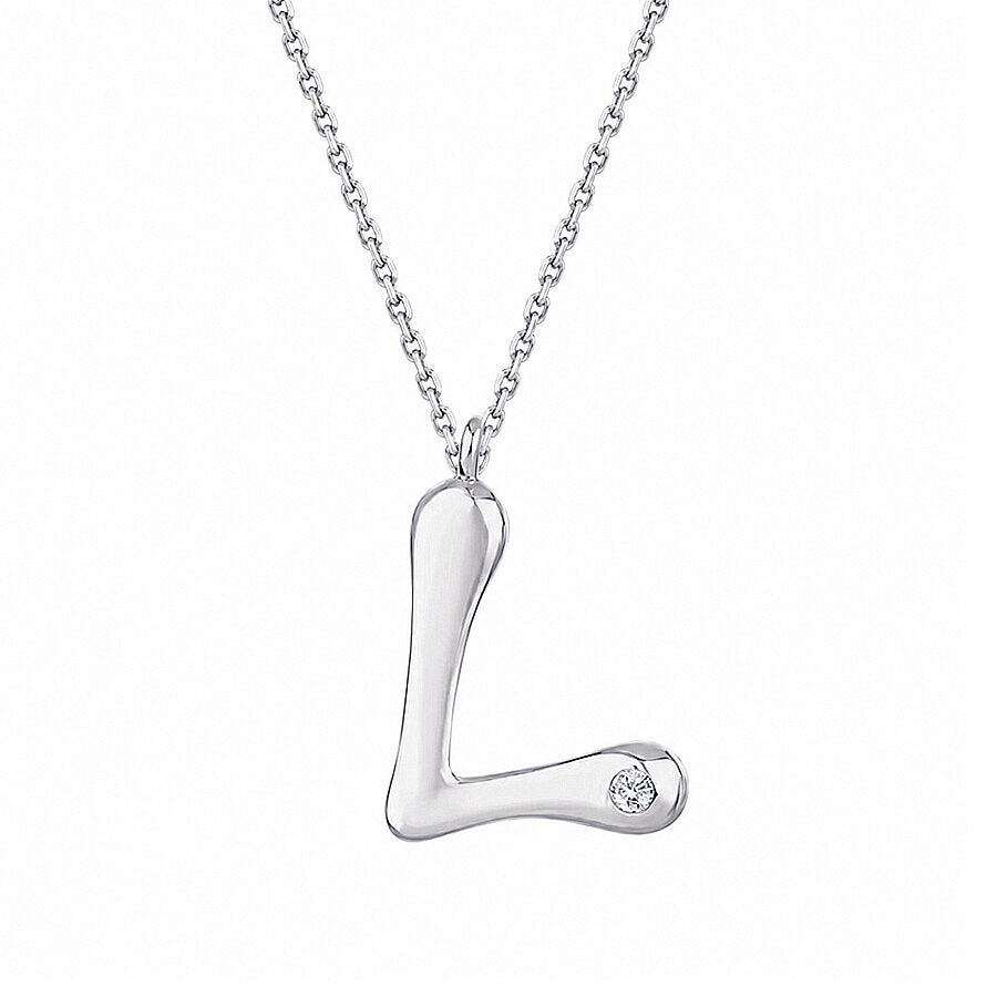 0,02 Carat Diamond L Letter Necklace