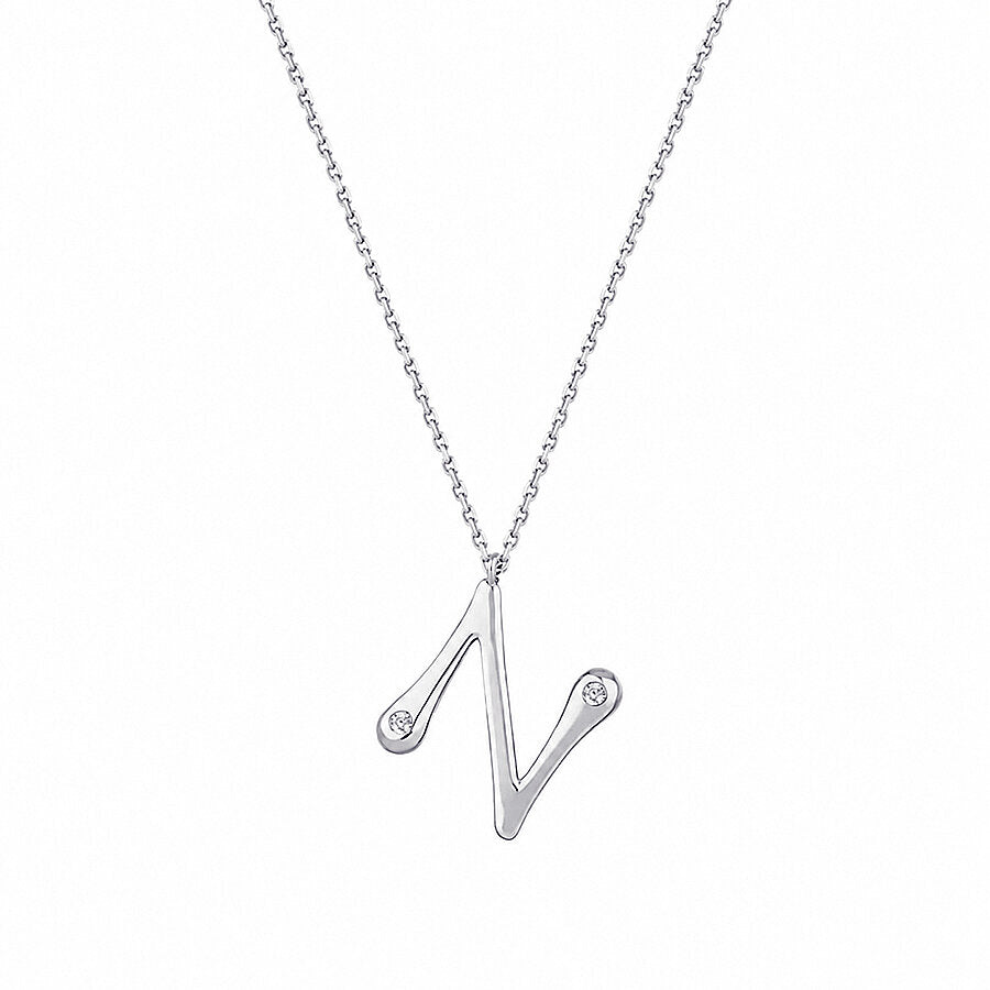 0,04 Carat Diamond Letter N  Necklace