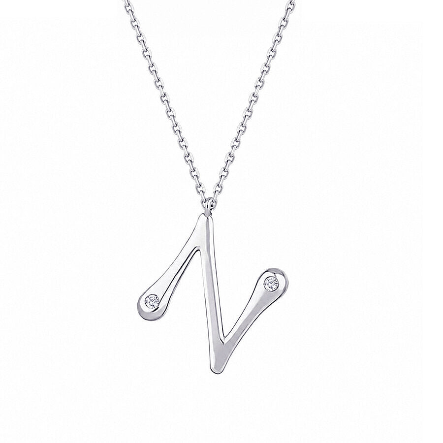 0,04 Carat Diamond Letter N  Necklace