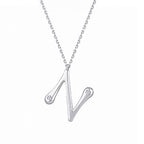 0,04 Carat Diamond N Letter Necklace