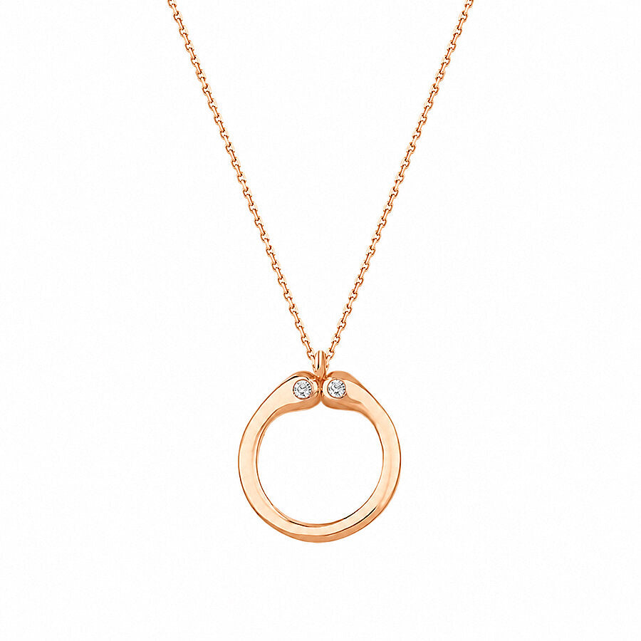 0,04 Carat Diamond O Letter Necklace