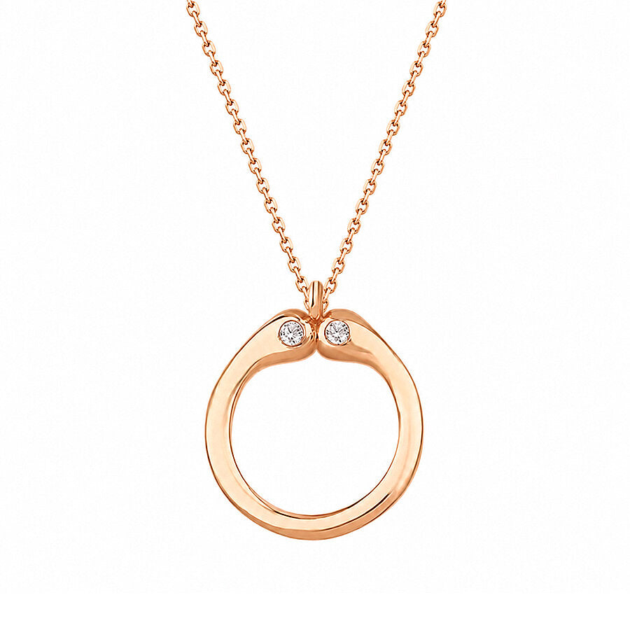 0,04 Carat Diamond O Letter Necklace