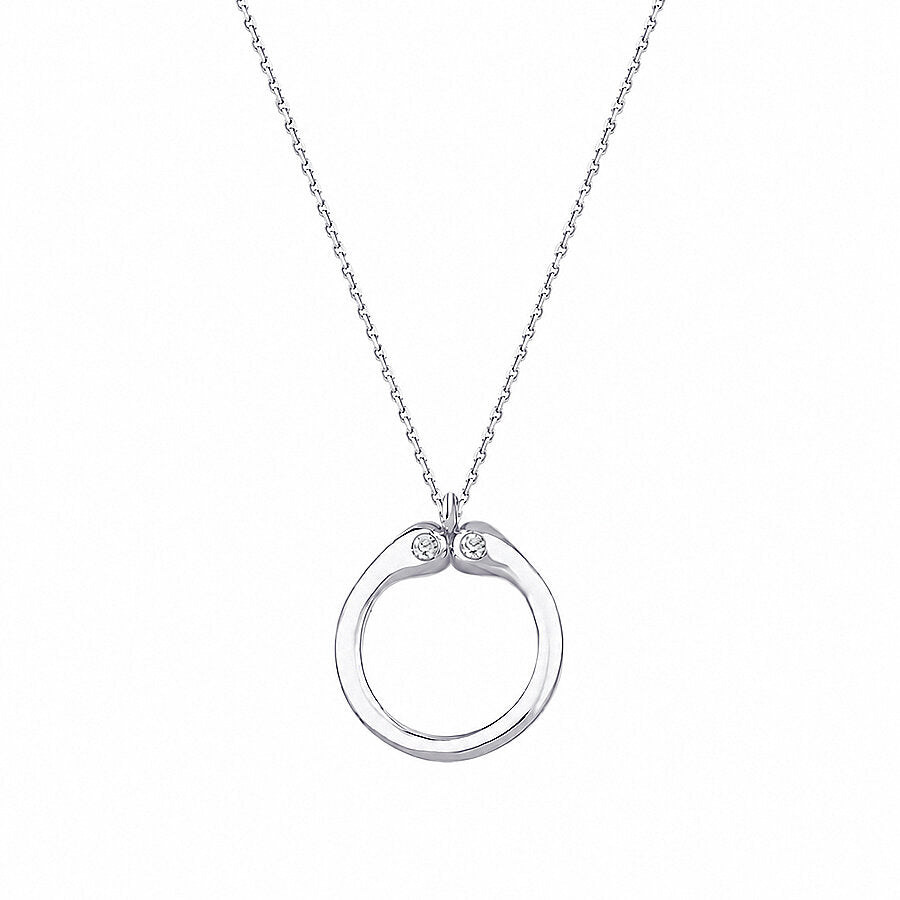 0,04 Carat Diamond O Letter Necklace