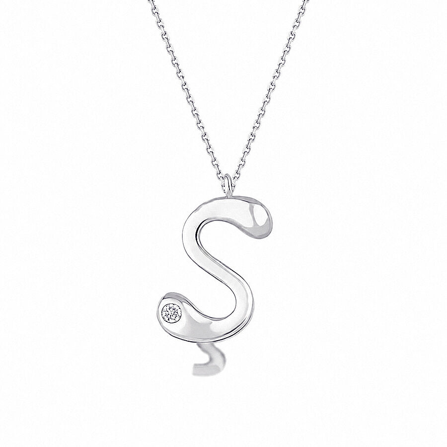 0,02 Carat Diamond Ş Letter Necklace