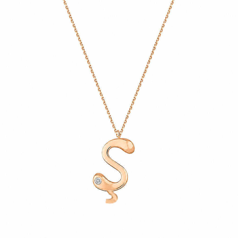 0,02 Carat Diamond Ş Letter Necklace