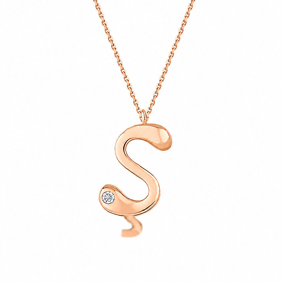 0,02 Carat Diamond Ş Letter Necklace