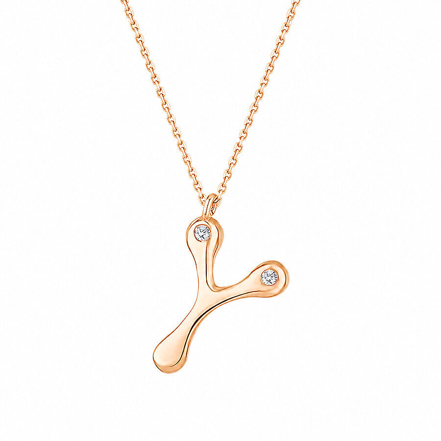 0,04 Carat Diamond Y Letter Necklace
