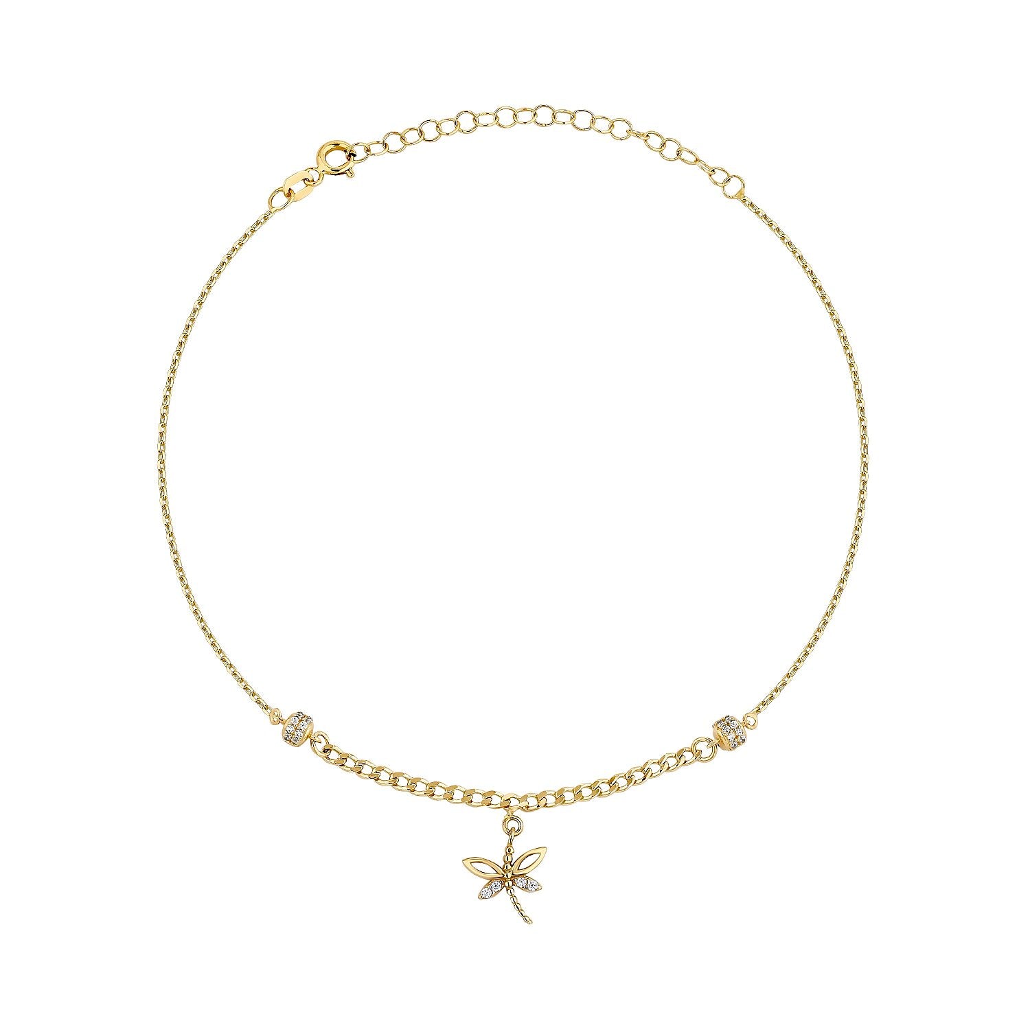 Gold Dragonfly Anklet