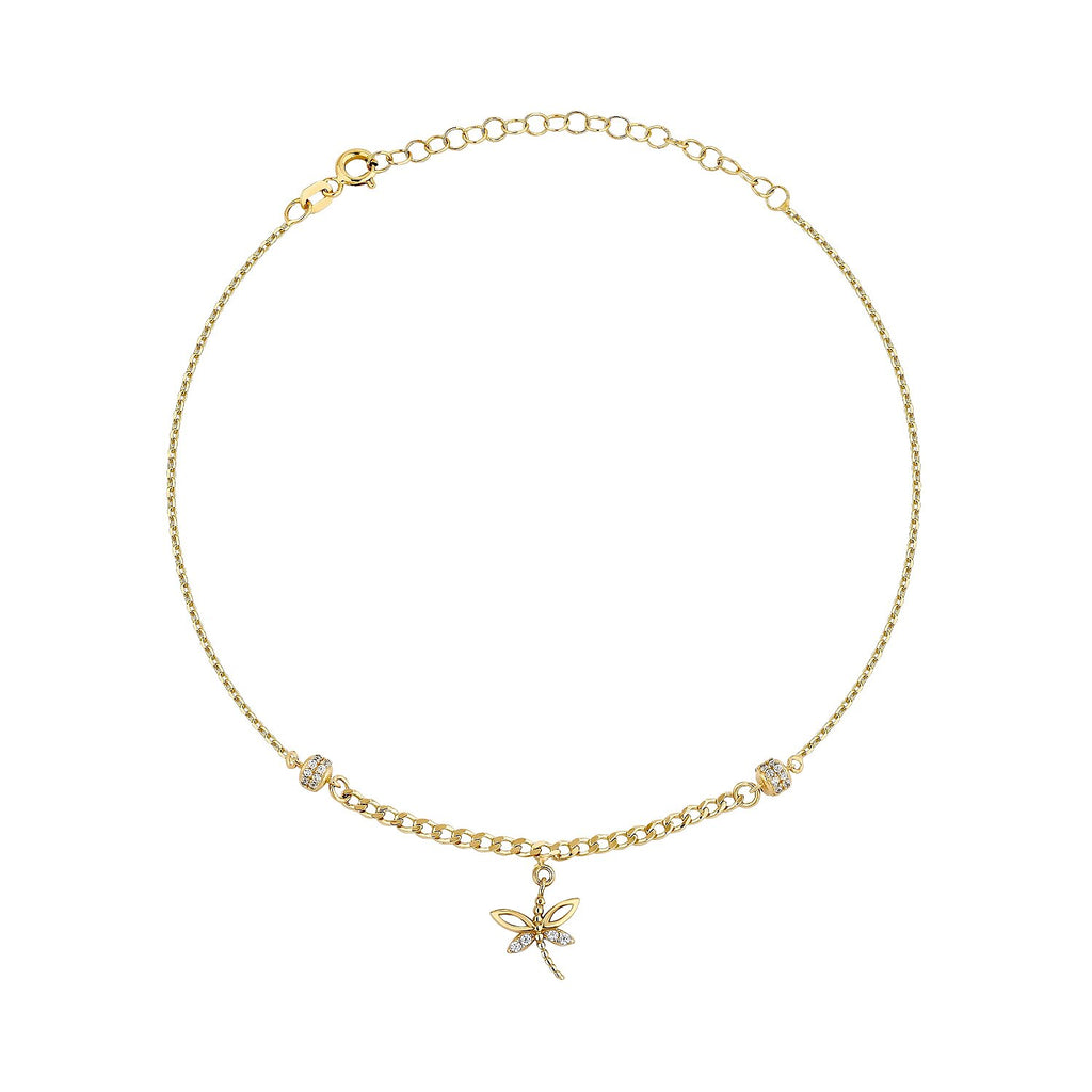 Gold Dragonfly Anklet