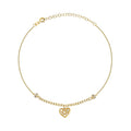 Gold Heart Stone Anklet