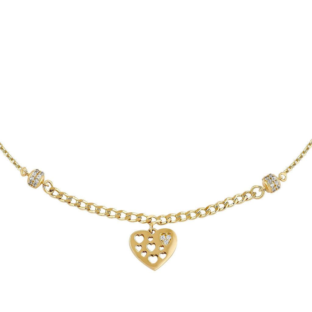 Gold Heart Stone Anklet