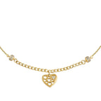 Gold Heart Stone Anklet