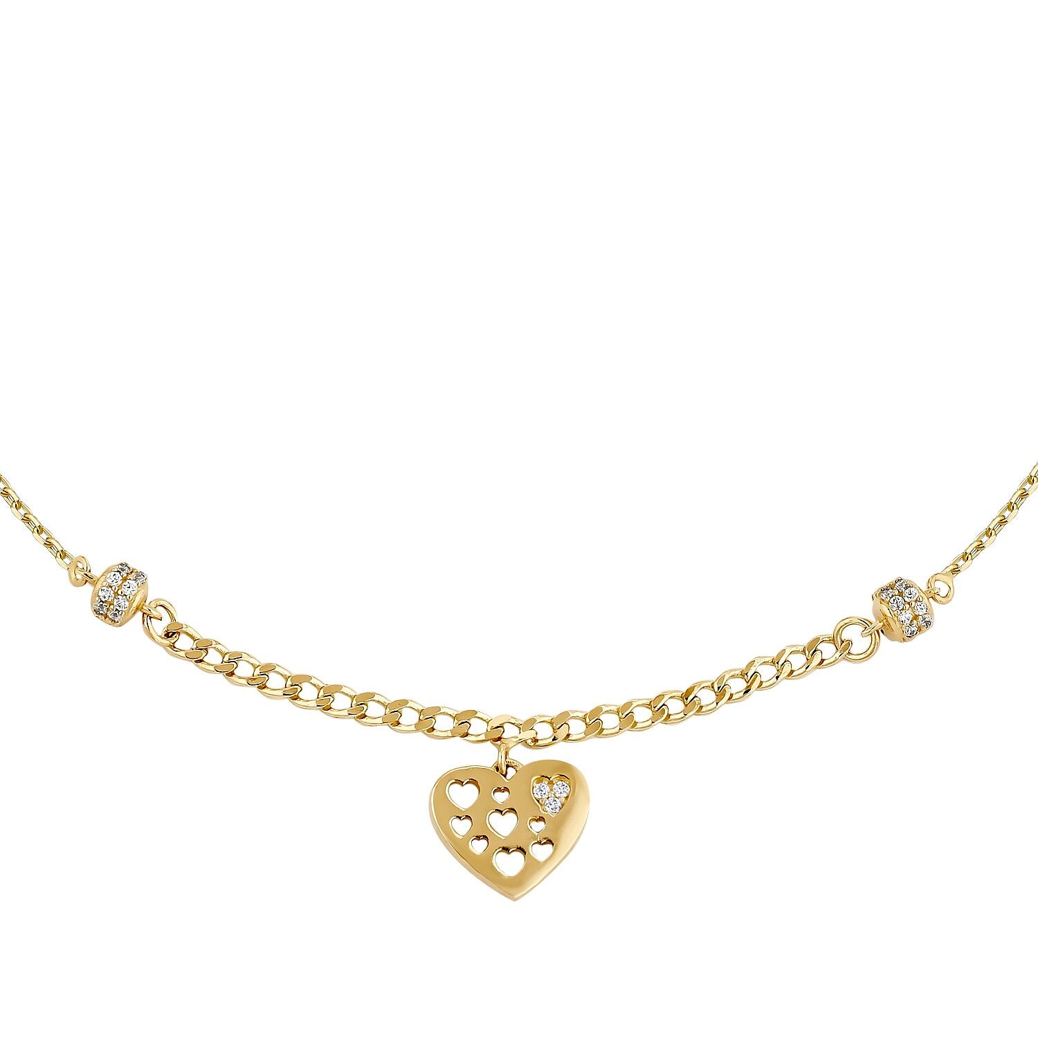 Gold Heart Stone Anklet