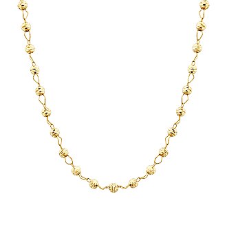 Gold Ball Bead Pendant Necklace