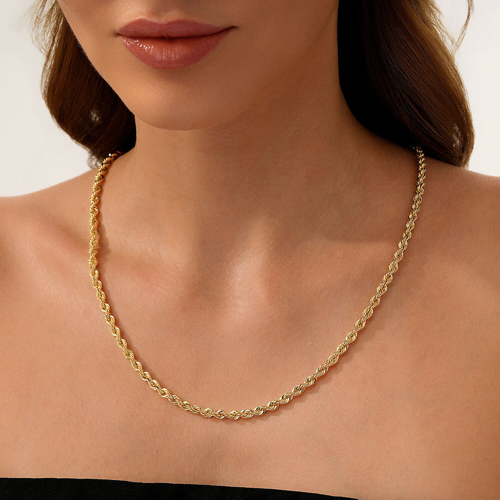 Gold Rope Chain Necklace