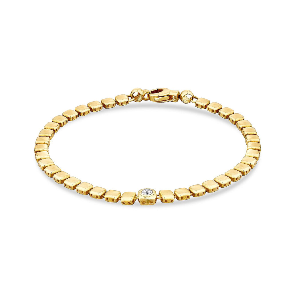 Gold Stone Cube Bracelet