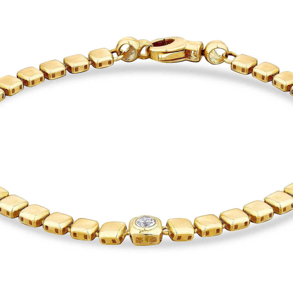 Gold Stone Cube Bracelet