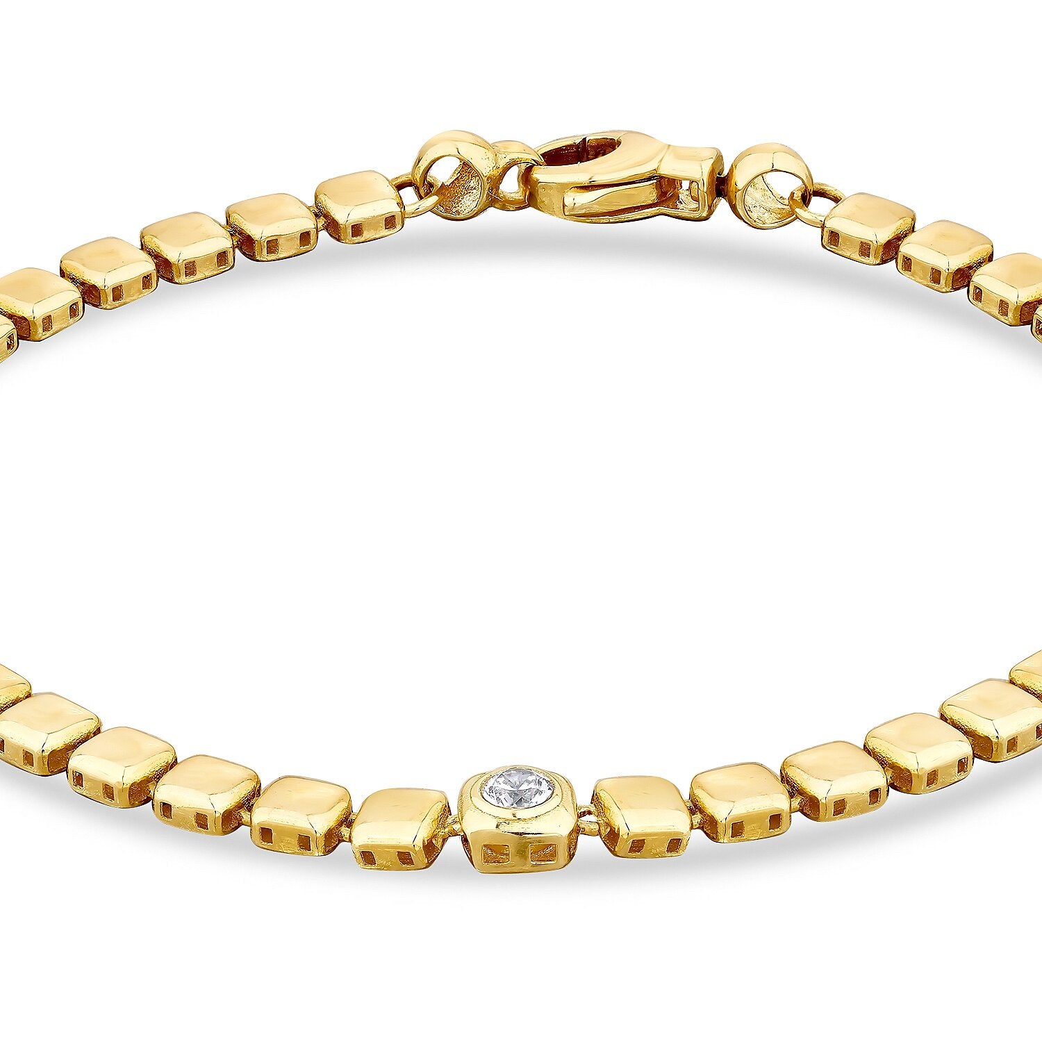 Gold Stone Cube Bracelet
