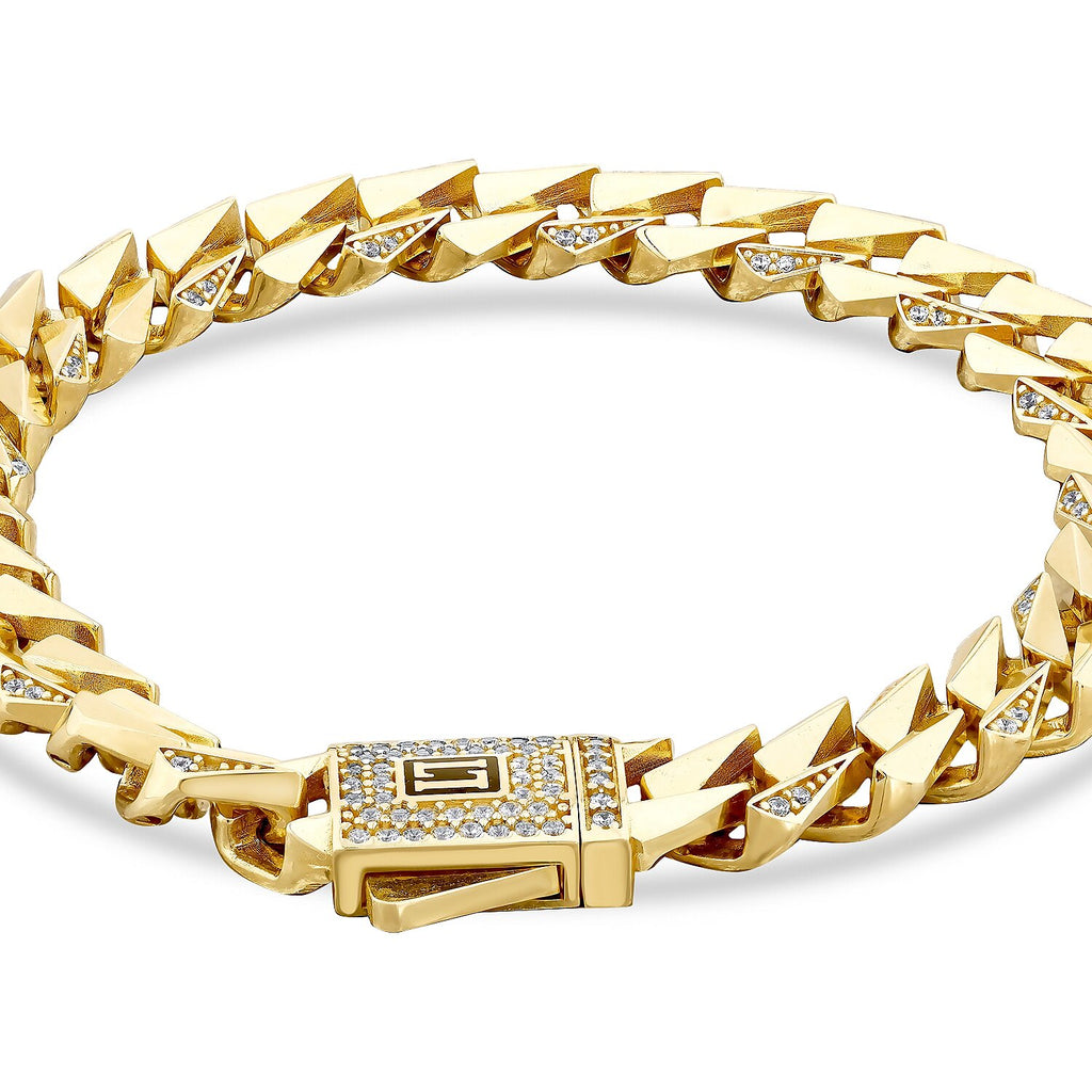 Gold Stone Gourmette Bracelet