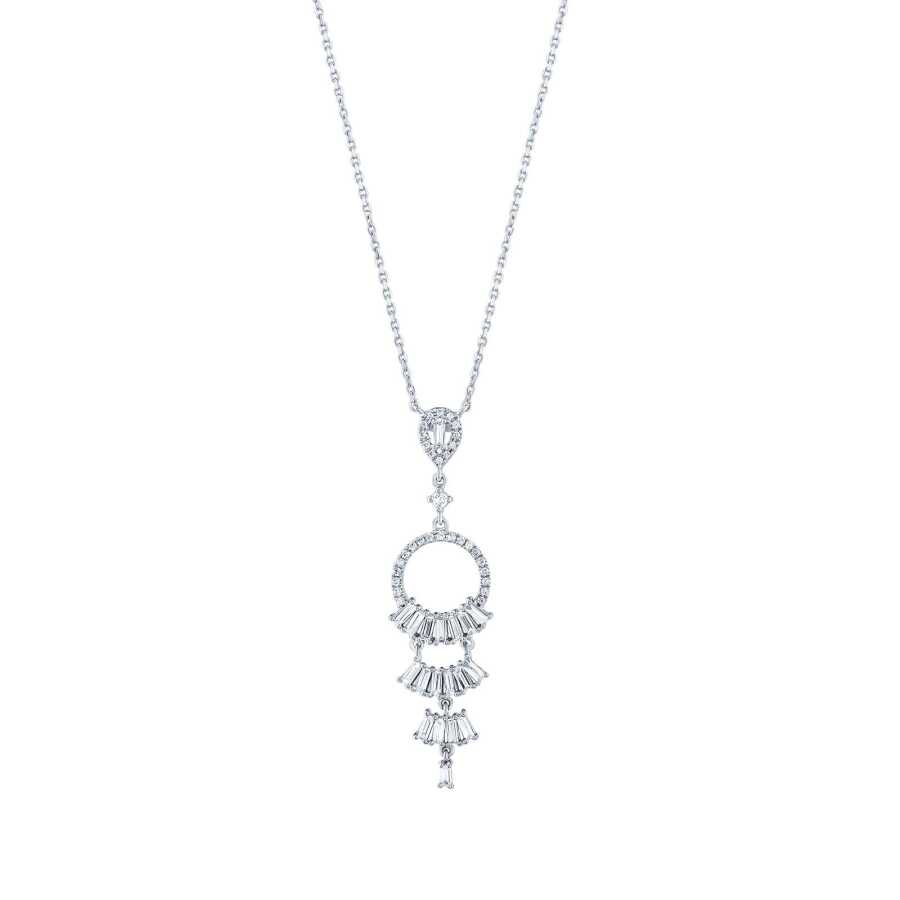 0,69 Carat Diamond Baguette Necklace