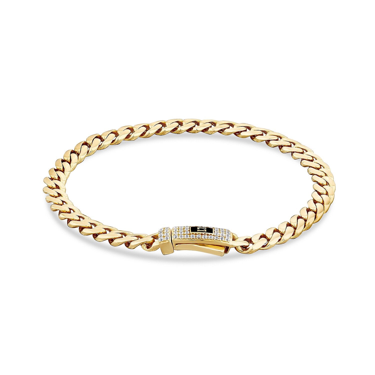 Gold Stone Gourmette Bracelet