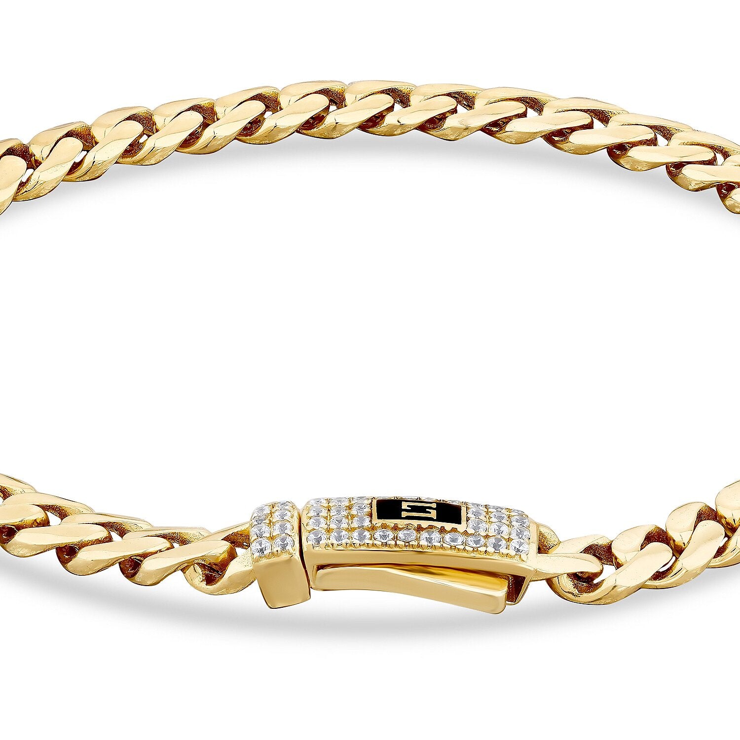 Gold Stone Gourmette Bracelet