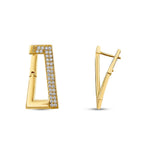 Gold Angled Hoop Earring
