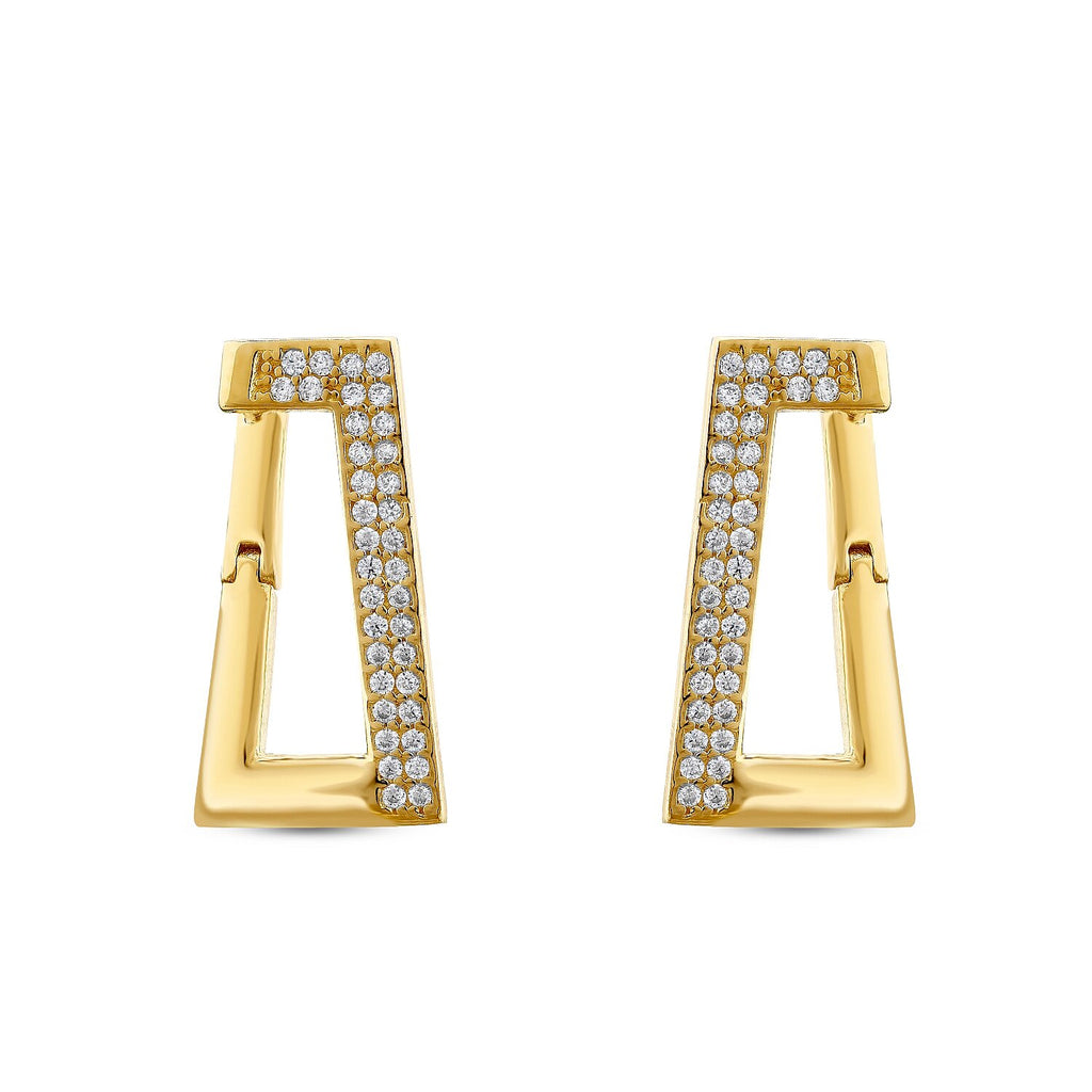 Gold Angled Hoop Earring