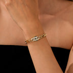 Gold Stone Gourmette Bracelet