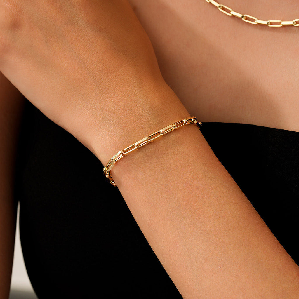 Gold Paperclip Bracelet